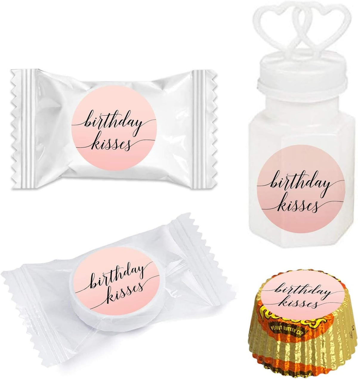 Andaz Press Blush Pink Rose Elegant Party Collection, Small Round Circle Label Stickers, Fits