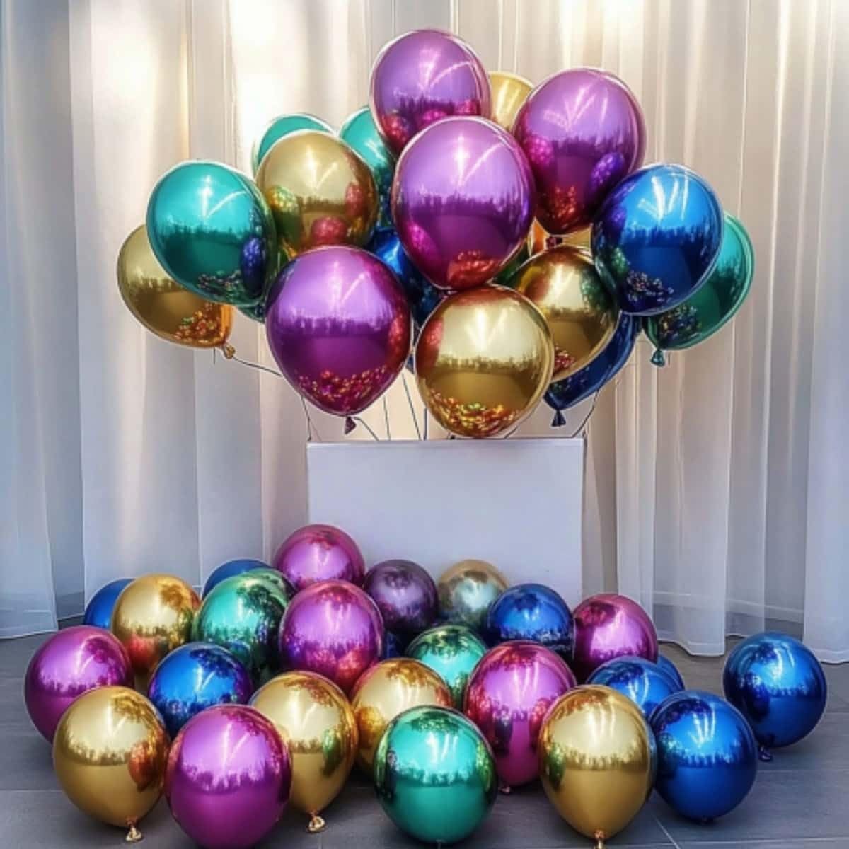 300 Pcs Metallic Chrome Balloons 12 Inch Colorful Party Balloon for Wedding Baby Shower Christmas