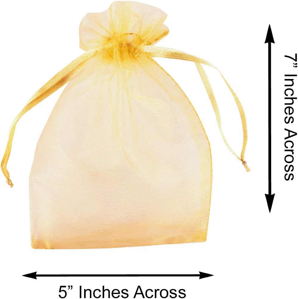Super Z Outlet 100 Pack 5x7 Inch Mini Sheer Drawstring Organza Transparent Bags Jewelry Sack