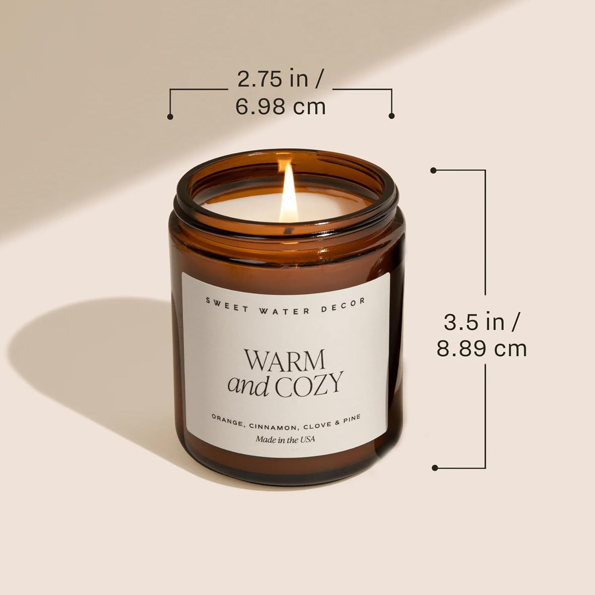 Sweet Water Decor Fall Candles for Home Scented - Hand Poured Soy Wax Autumn Candle with Apple &