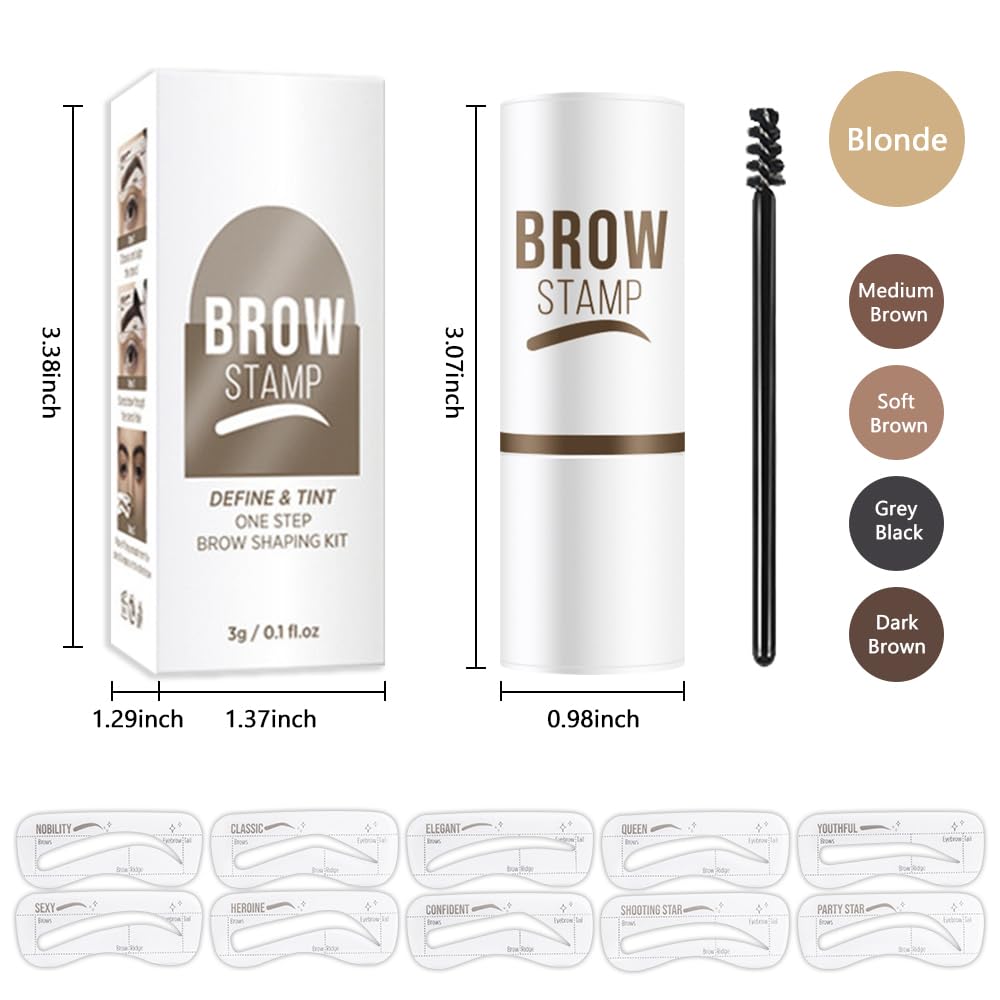 Eyebrow Stamp Stencil Set, golden brown Eyebrow Stencils Shaping Kit, Long-Lasting Eyebrow Shaper