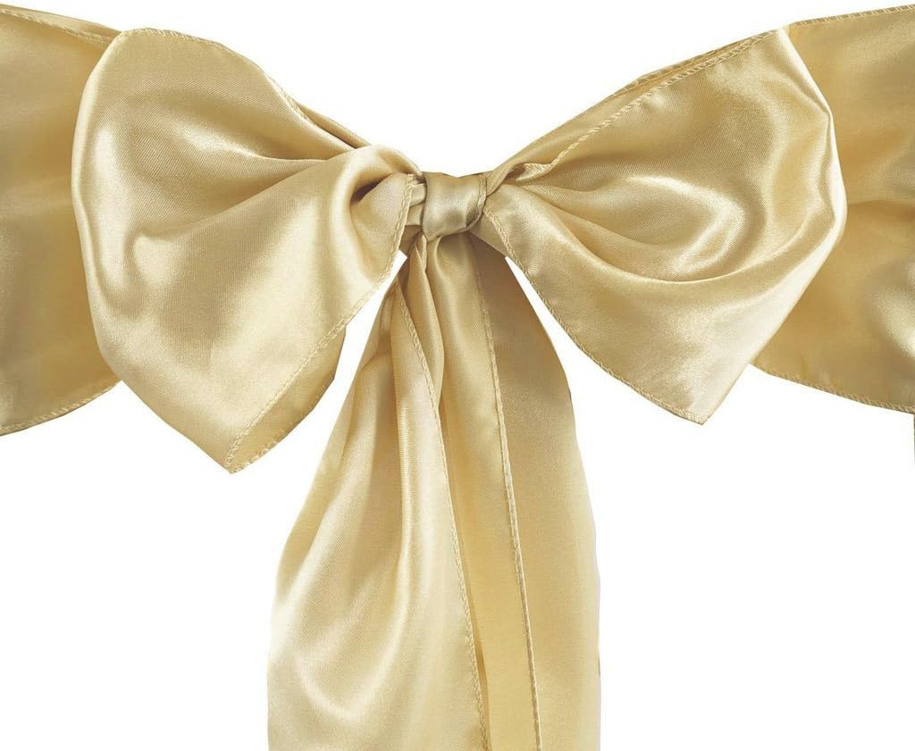 MDS Pack of 150 PCS Satin Chair Sashes Charmeuse Sateen Dining Chair Bows Ribbon Ties Back Sash for