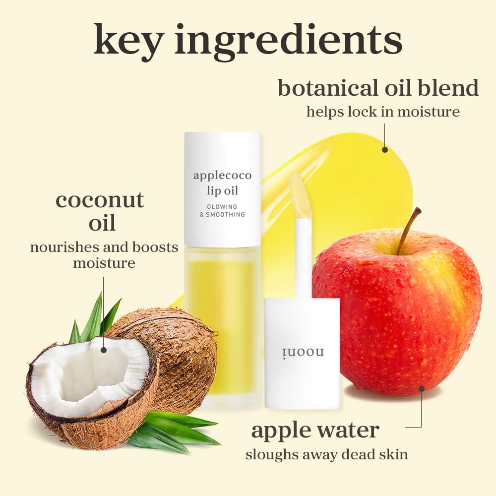 NOONI Korean Lip Oil - Applecoco | Lip Stain, Gift, Long-Lasting, Moisturizing, Plumping