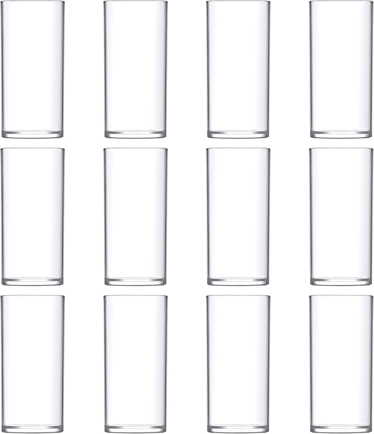 Amazing Abby - Viola Piccolo - Plastic Cylinder Vases (12-Piece Set), Acrylic Flower Vases for
