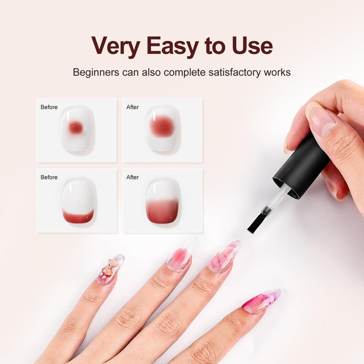 JODSONE 15 ML Blooming Gel Nail Polish Enrich Nail Life Base Coat Top Coat Solid Gel Manicure