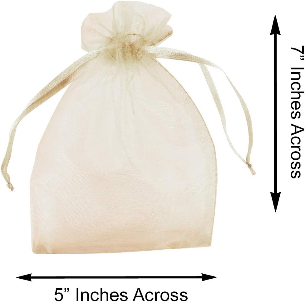 Super Z Outlet 100 Pack 5x7 Inch Mini Sheer Drawstring Organza Transparent Bags Jewelry Sack