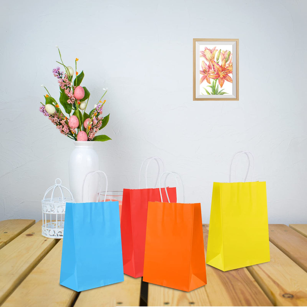 XPCARE 32Pcs Paper Gift Bags 5.25x3.25x8.25'' Kraft Paper Party Favor Bags