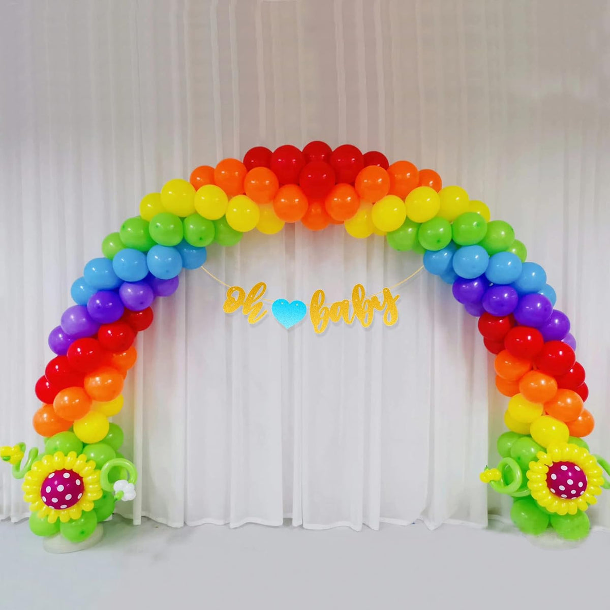 KAWKALSH 200pcs Balloons 5 Inch Assorted Colors, Small Mini Rainbow Latex Balloons for Party