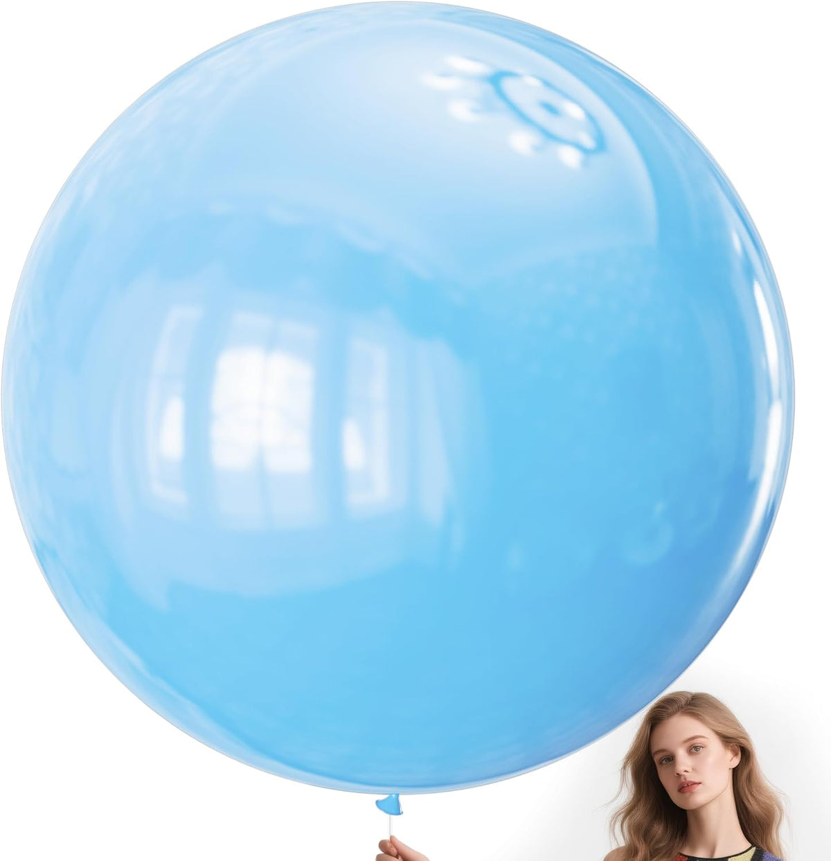 KAWKALSH Light Blue Balloons 9pcs 36 Inch Extra Large Big Jumbo Giant Baby Sky Aqua Blue Balloons