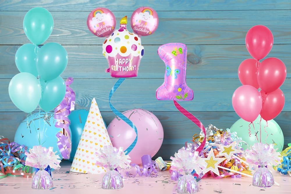 Metallic Balloon Weights, Birthday Party Favors, Novelty and Gag Gifts, 5.5" Inches, 12-Pack
