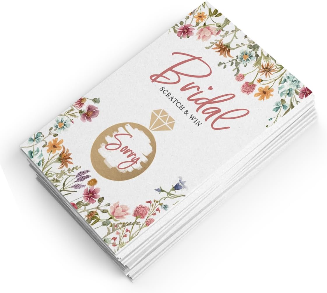 Printed Party Bridal Shower Games – Scratch Off Raffle Cards, Fun Wedding Shower Game, Love In