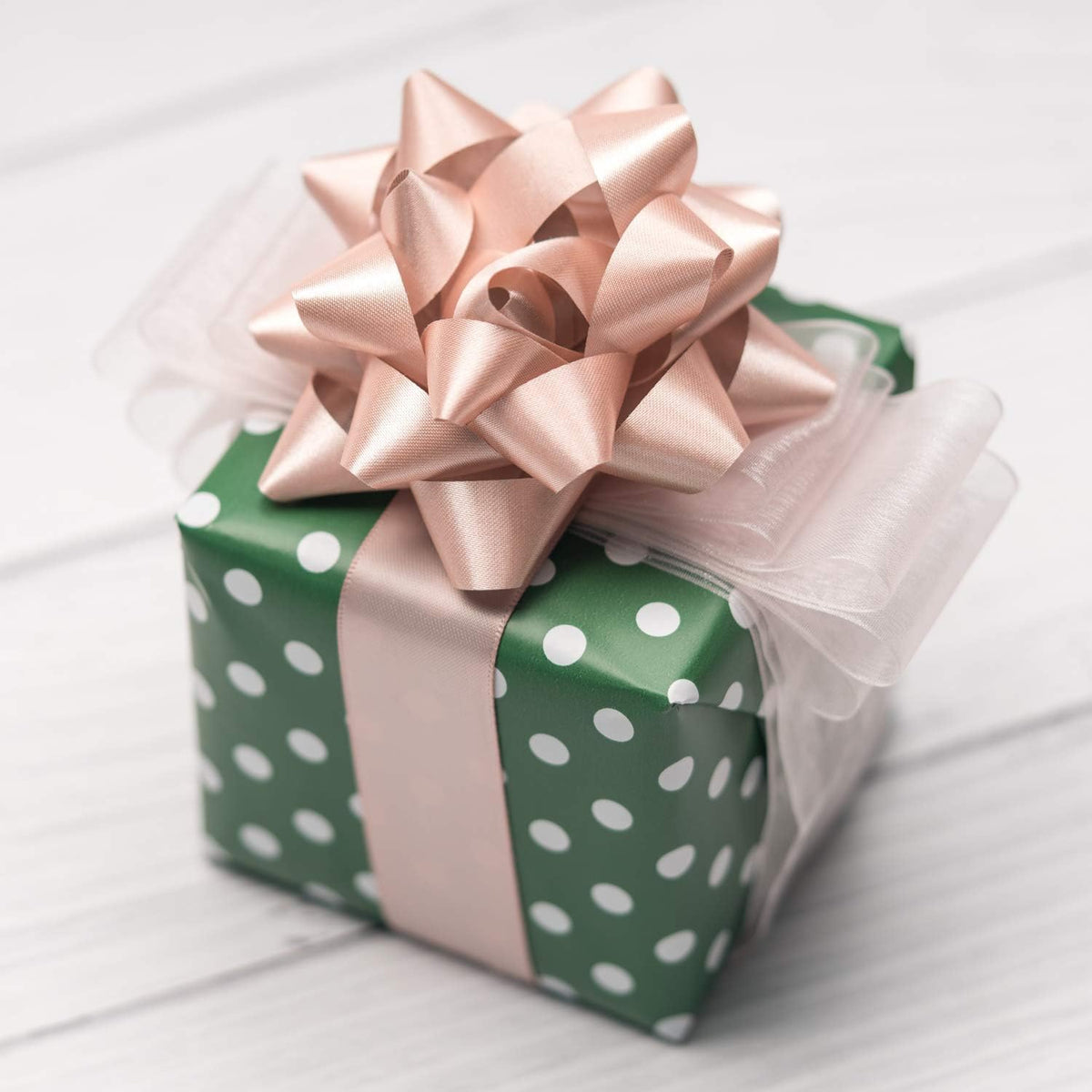WRAPAHOLIC Reversible Wrapping Paper - Mini Roll - 17 Inch X 33 Feet - Dark Green and Polka Dot