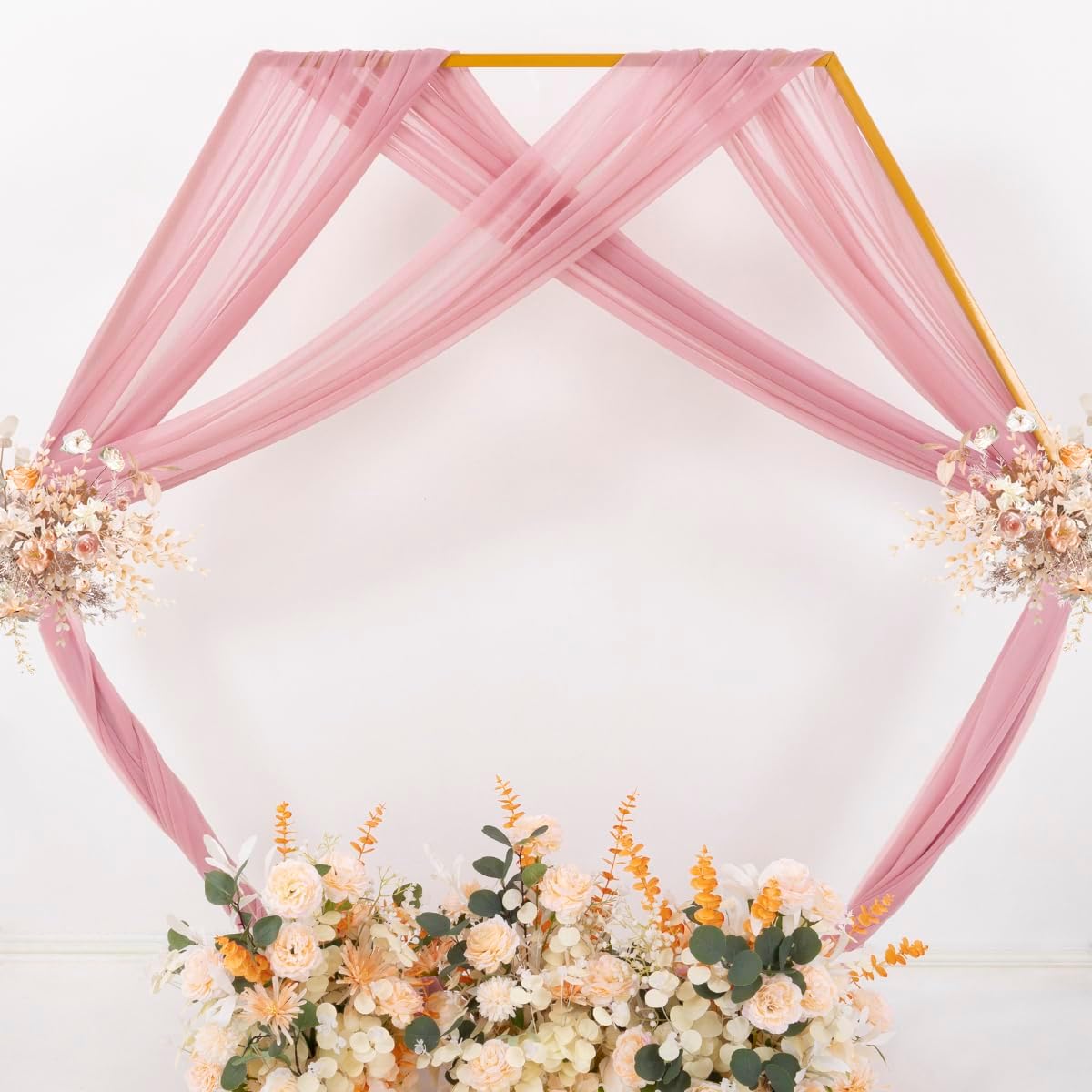 MLMC Dusty Rose Wedding Arch Draping Fabric 1 Panel 29" x 20 FT Extra Long Gauze Drapes Sheer