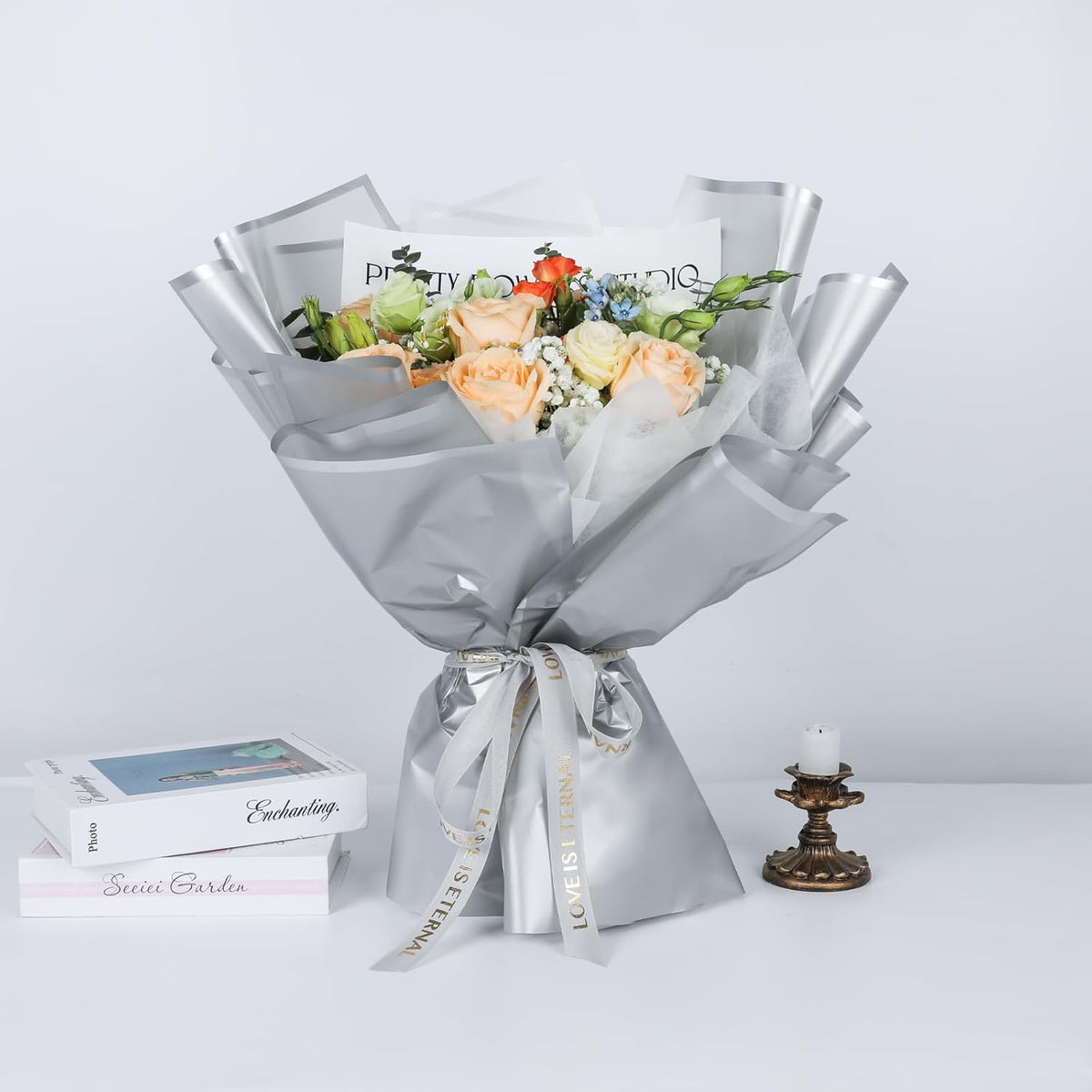 NESCCI 20 Sheet Flower Wrapping Paper - Waterproof Floral Bouquet Wrapping Paper, Florist Supplies