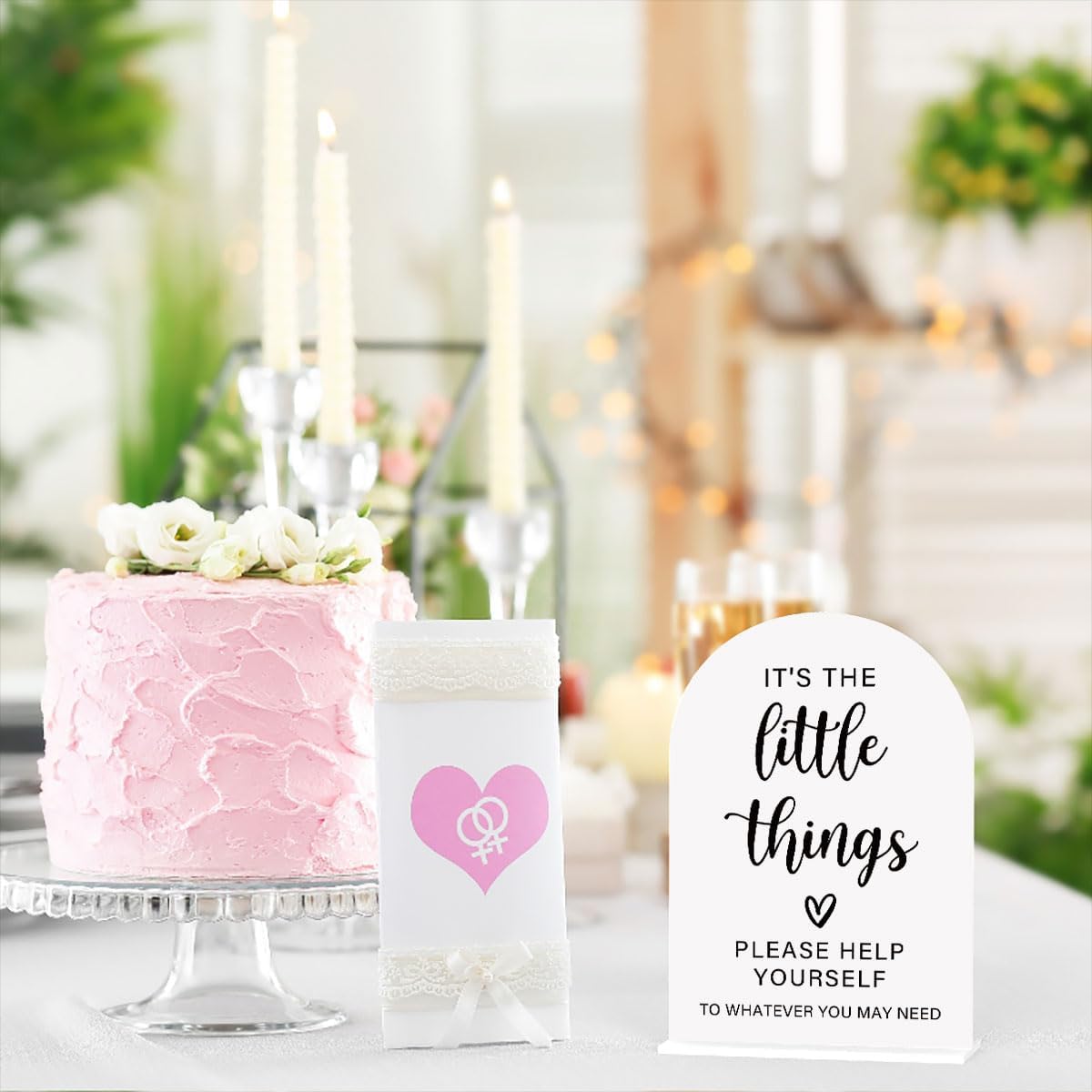 Acrylic Wedding Sign, Bridal Shower Decorations, It's the Little Things Sign for Ceremony, Modern