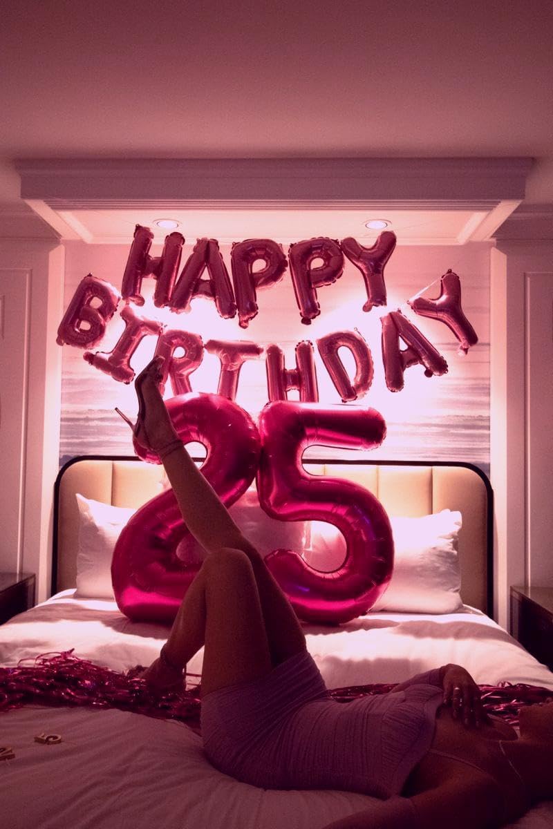 Rosy Purple 40 Inch Large Number 5 Birthday Balloon, Five 5th 15 25 35 50 55 Birthday Celebration