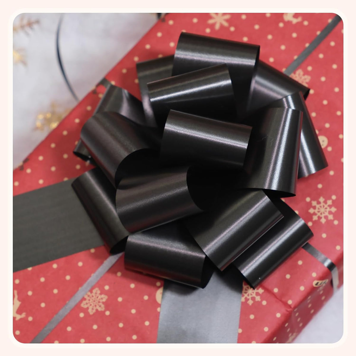 6 PCS 6 Inch Black Pull Bows - Perfect for Gift Wrapping, Wedding Decor, Car Bows, Birthday
