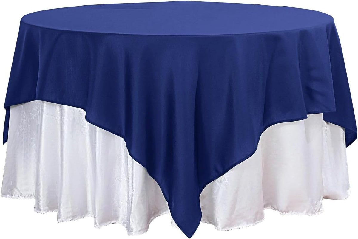 Efavormart 90" Navy Blue Wholesale Linens Polyester Square Linen Tablecloth for Kitchen Dining