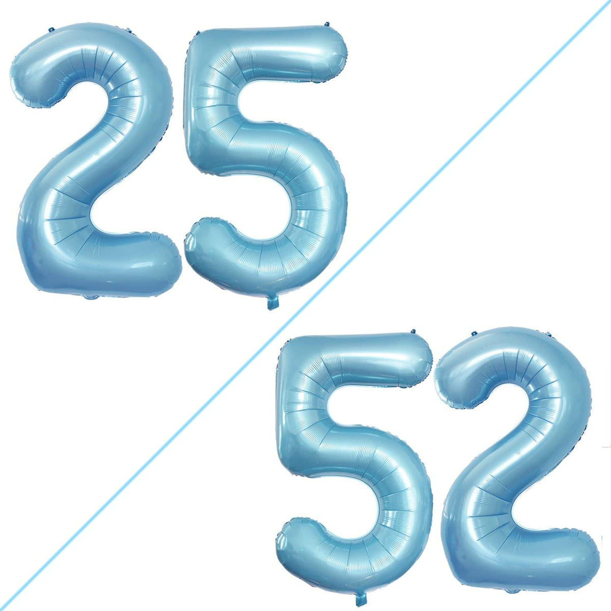 GOER Number 25 Balloons for 25th Birthday Party Decorations,42 Inch Jumbo Foil Helium 52 Balloons