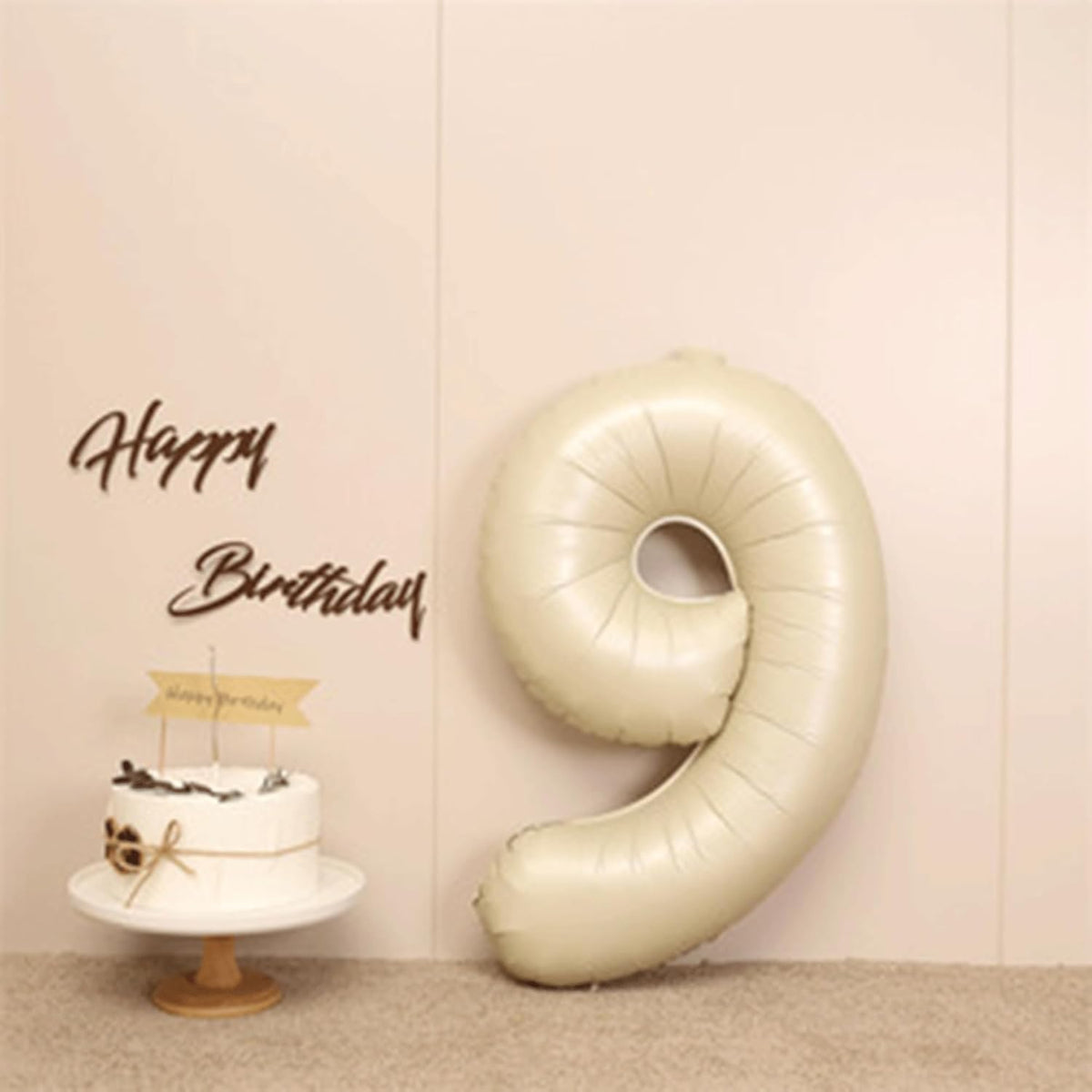 40 Inch Cream White Number 9 Balloon Mylar Big Foil Helium Number 19 29 39 49 59 69 79 89 99