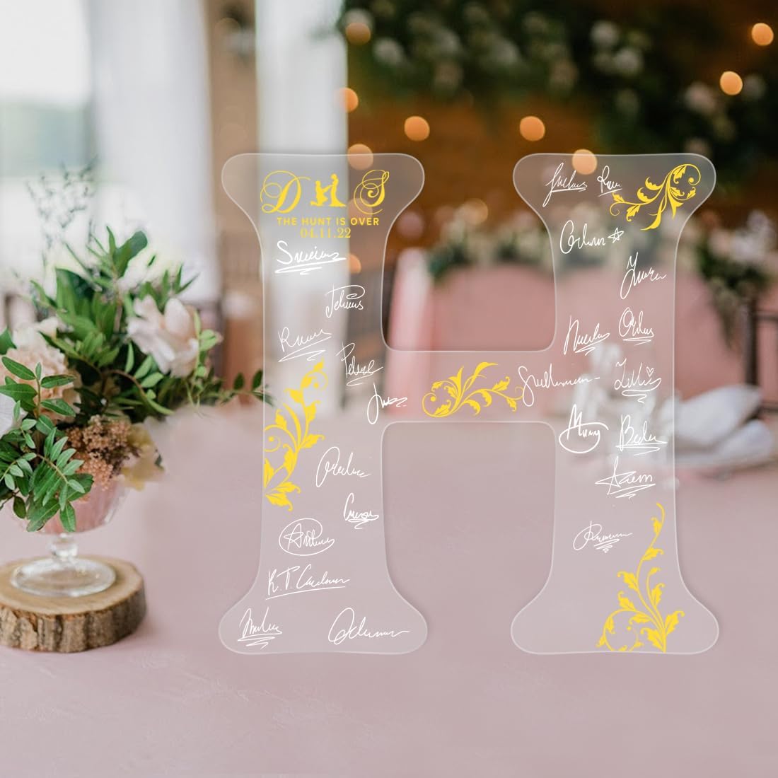 Personalized Wedding Guest Book Sign Custom Letter Name Date Rustic Wedding Guest Book Alternative