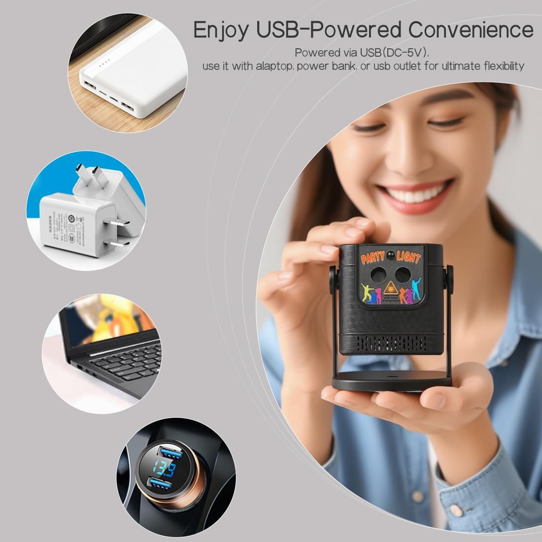 Mini Laser Light Patterns Projector, Party Lights Dj Disco Lights, Sound Activated with Remote