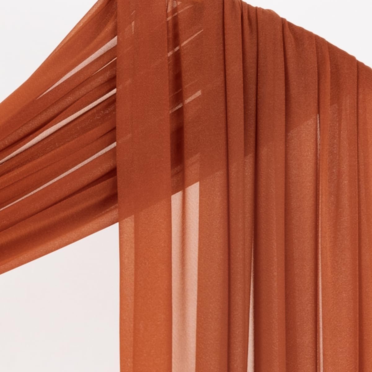 Socomi Terracotta Sheer Wedding Decor Fall Draping Fabric 29" x 20Ft 4 Panels Arch Outdoor Curtain