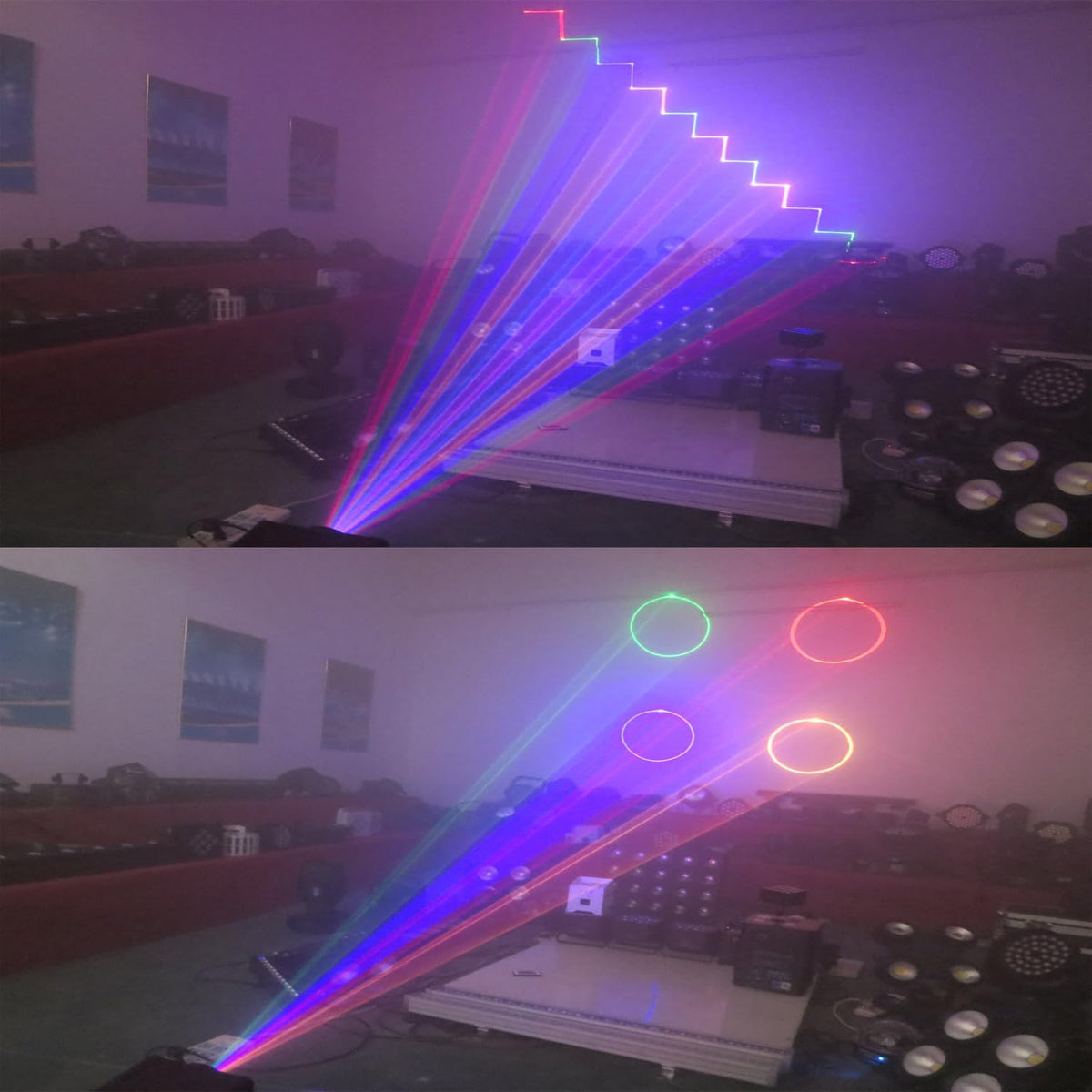 JUNMAN 1W RGB Full Color Animation Beam Stage Light DJ Disco Effect Lights for Party Wedding Event