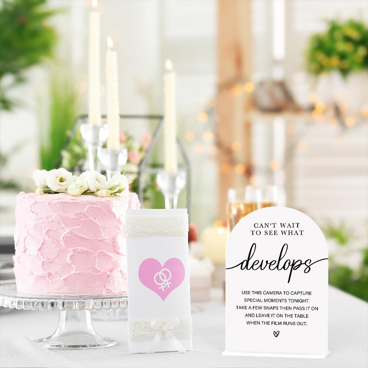 Acrylic Wedding Sign Can't Wait to See What Develops Sign for Wedding Wedding Signs for Ceremony