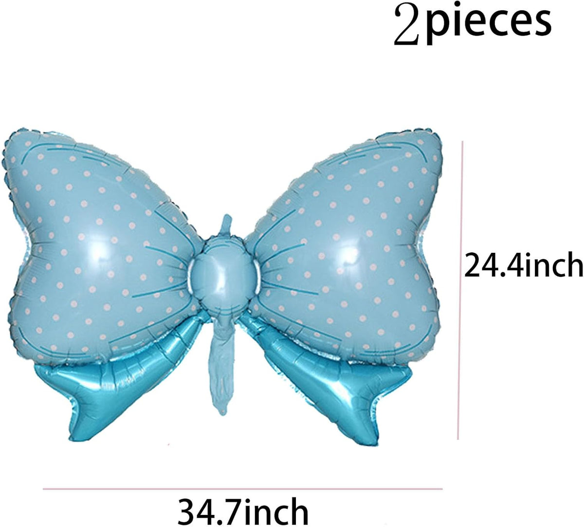 36 Inches Bow Foil Balloon Huge Bowtie Blue Balloon for Baby Shower, Wedding, Kids Theme Party