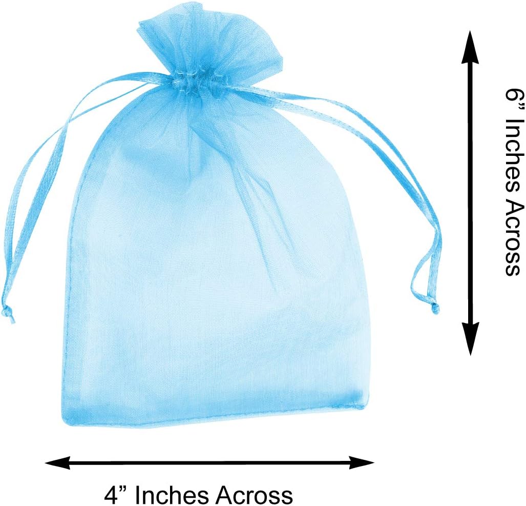 Super Z Outlet 100 Pack 4x6 Inch Mini Sheer Drawstring Organza Transparent Bags Jewelry Sack