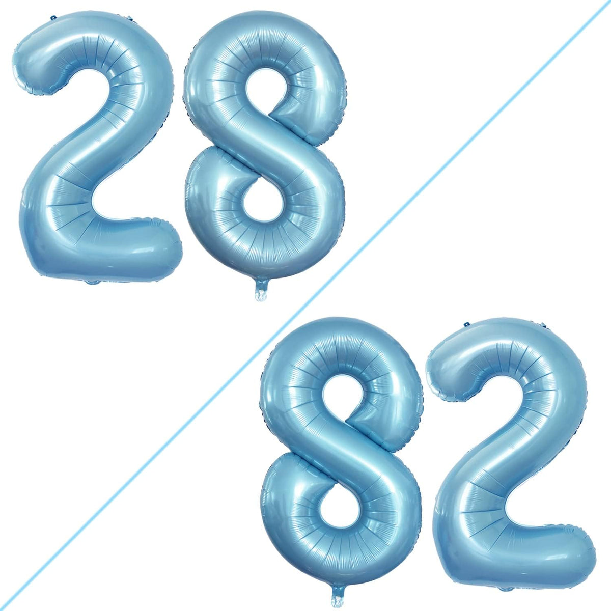 GOER Number 28 Balloons for 28th Birthday Party Decorations,42 Inch Jumbo Foil Helium 82 Balloons
