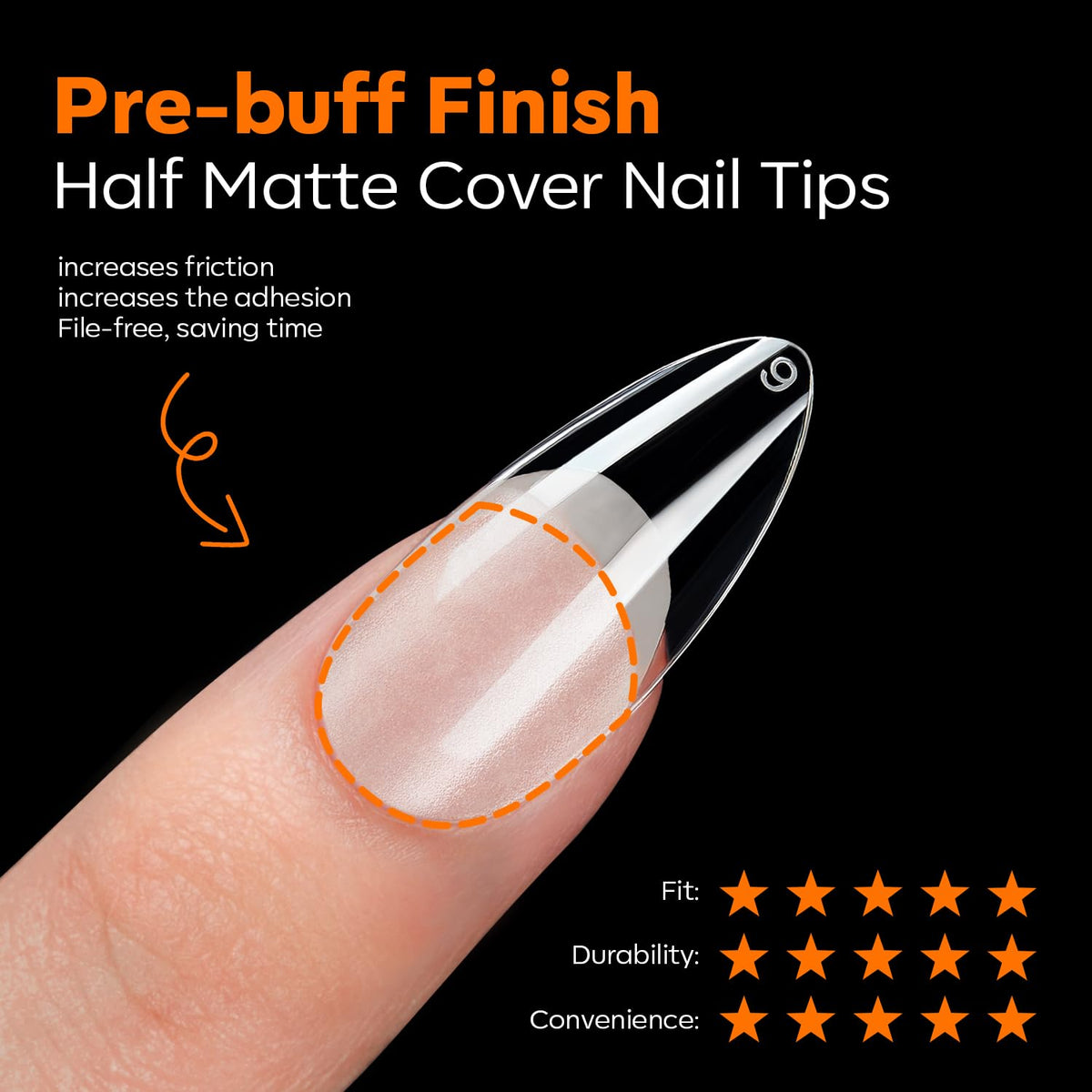 modelones Medium Almond Nail Tips, Pre-shaped Soft Gel Tips Fake Nails False Acrylic Clear Full