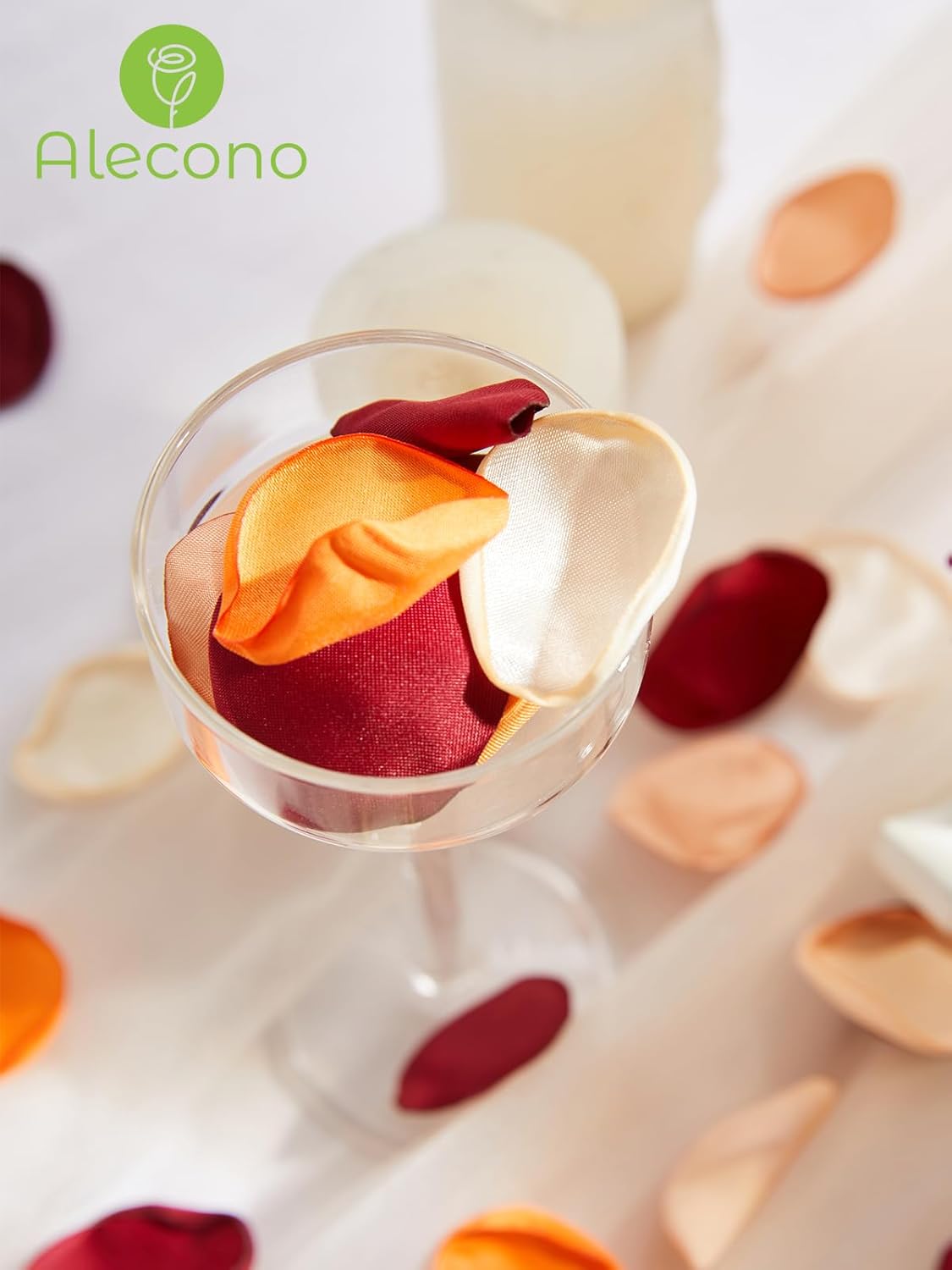 Alecono π²π¬π¬πππ¨ Silk Rose Petals, Faux Rose Flower Petals Bulk for Wedding Flower Girl, Fall