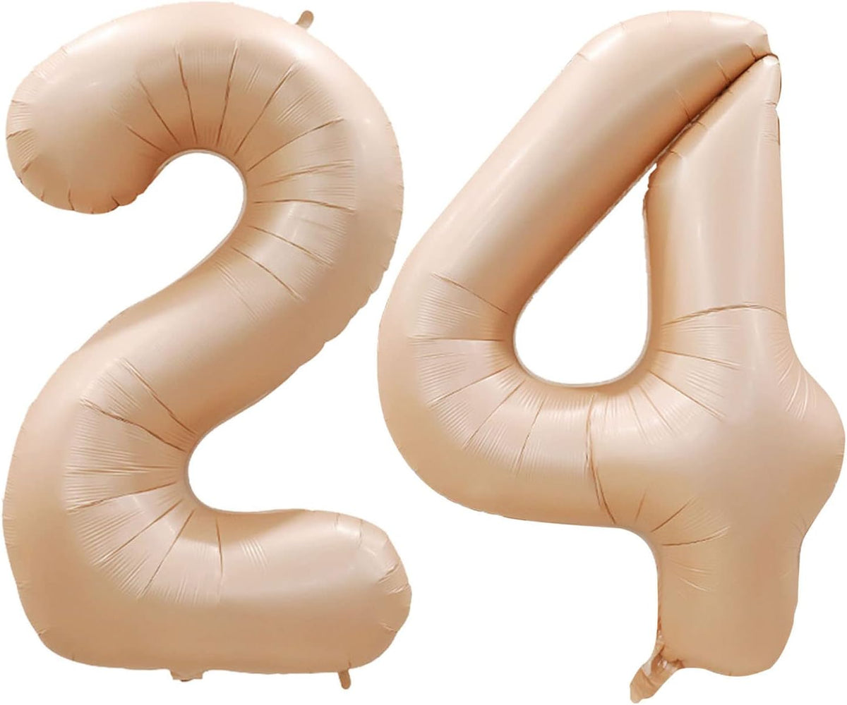 GOER Number 24 Balloons for 24th Birthday Party Decorations,42 Inch Jumbo Foil Helium 42 Balloons