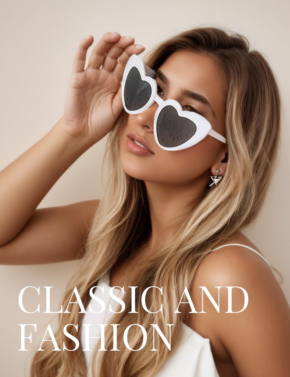 8 Pack Heart Sunglasses Vintage Cat Eye Heart Glasses Retro Bachelorette Bride Sunglasses Bulk for
