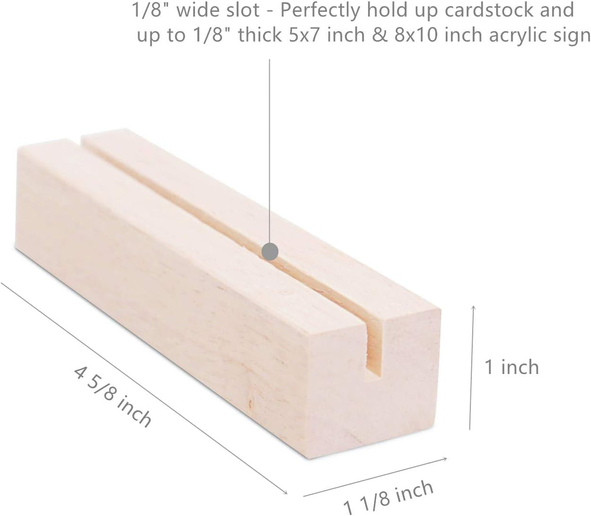 UNIQOOO 50 Pack Oak Wood Table Number Stands | 1/8” Thick Acrylic Sign Holders | Display Stands |