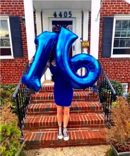 Navy Blue Jumbo Number 6 Balloon 40 Inch, Boy Girl 6th Birthday Supplies, Foil Helium 6 16 26 46 66