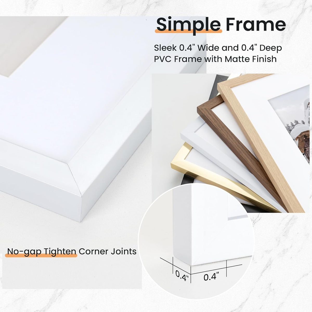 20x30 inch Picture Frame, 20x30 Photo Frames with 16x24 Removable Mat - High Definition Plexiglass