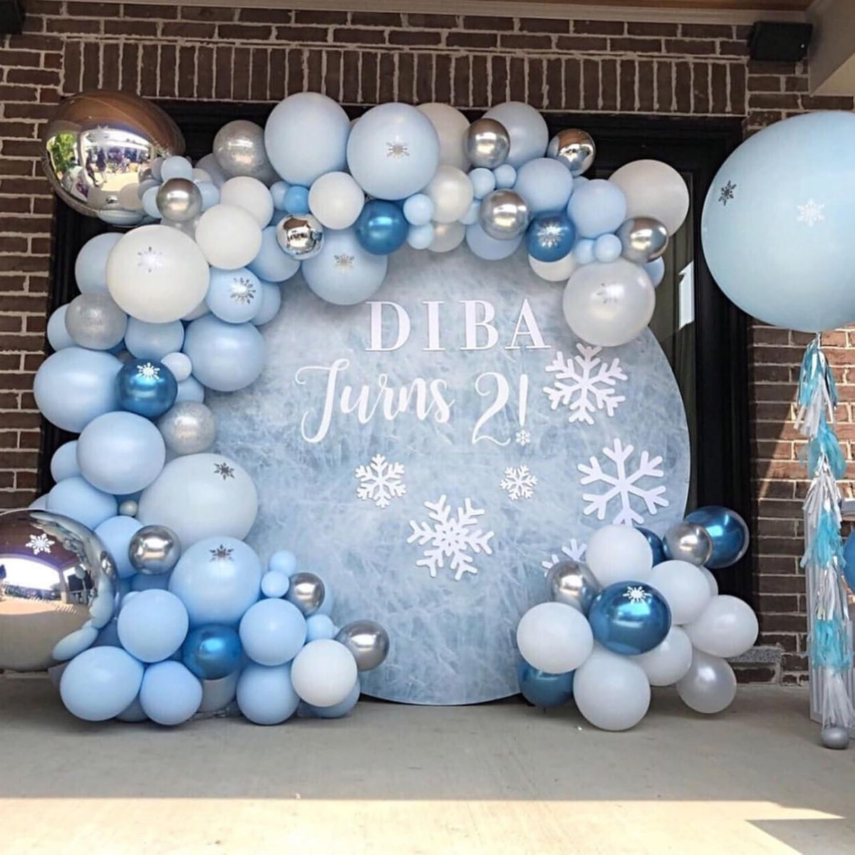 Blue and White Balloons, 60 Pcs 12 Inch Pastel Baby Blue Silver Latex Balloon with Metallic