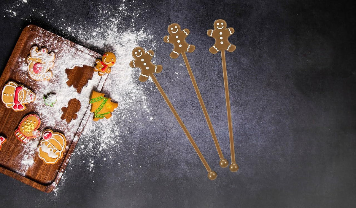 50 Pcs Christmas Drink Stirrers Xmas Coffee Stir Sticks Plastic Swizzle Sticks Cocktail Mixers for