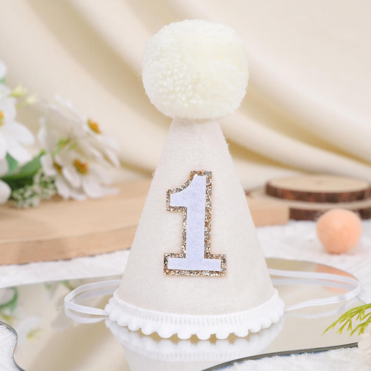 MAMUXI Natural Boho Birthday Hat - 1st Birthday Hat,Natural Boho First/1st Birthday