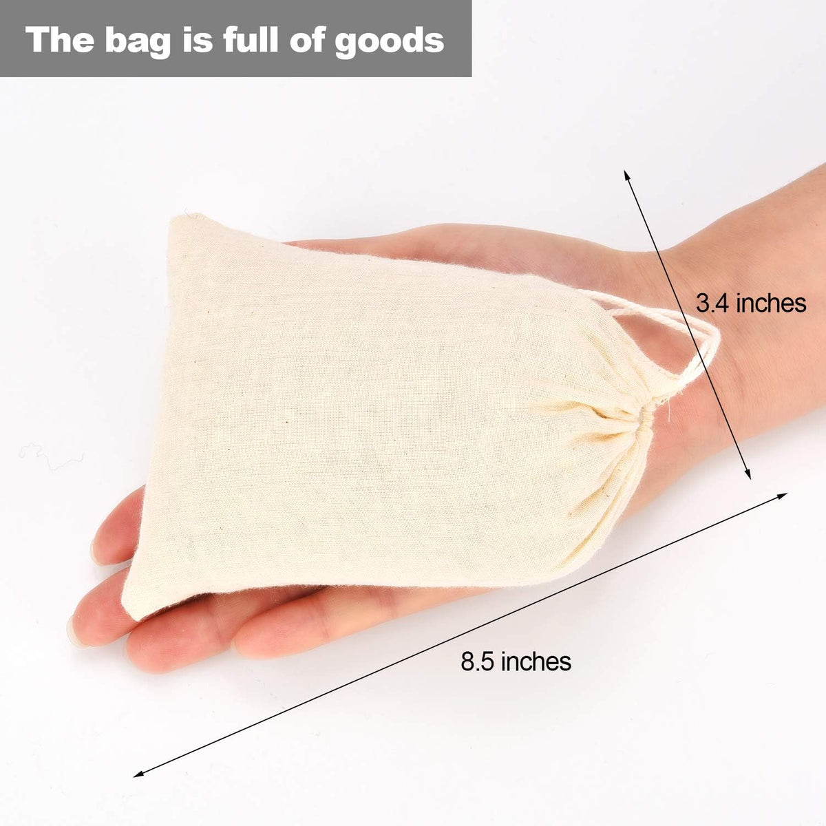 Tatuo 200 Pack Muslin Bags Burlap Drawstring sachet Bags Multipurpose Canvas Linen Pouch for Tea