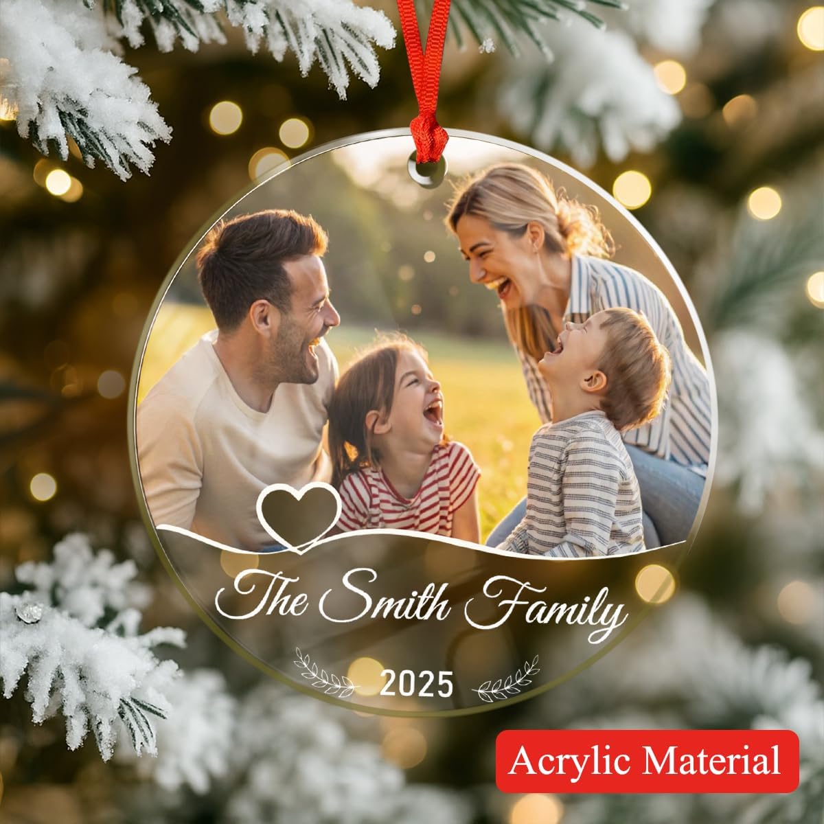 Personalized Christmas Ornaments with Names, Couple Glass Ornament, Custom Wedding Gifts for