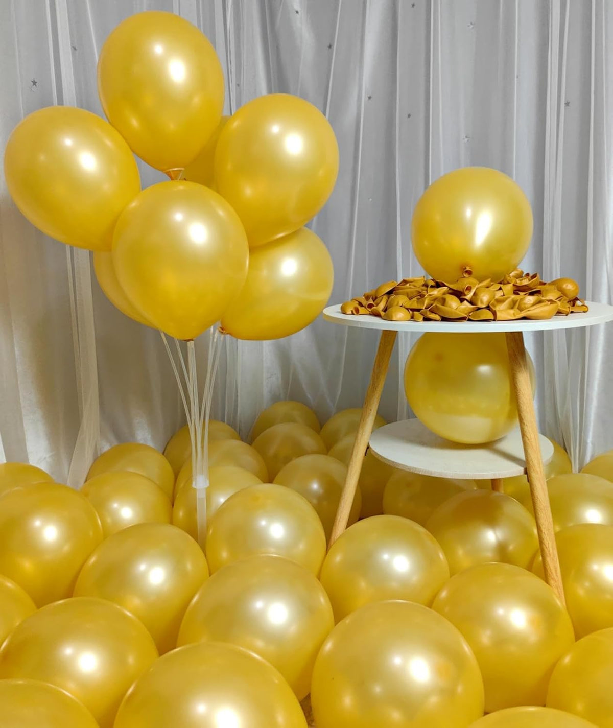 300 Pack Gold Balloons 12 Inch Pearlescent Golden Latex Party Balloon Bulk for Various Party Events