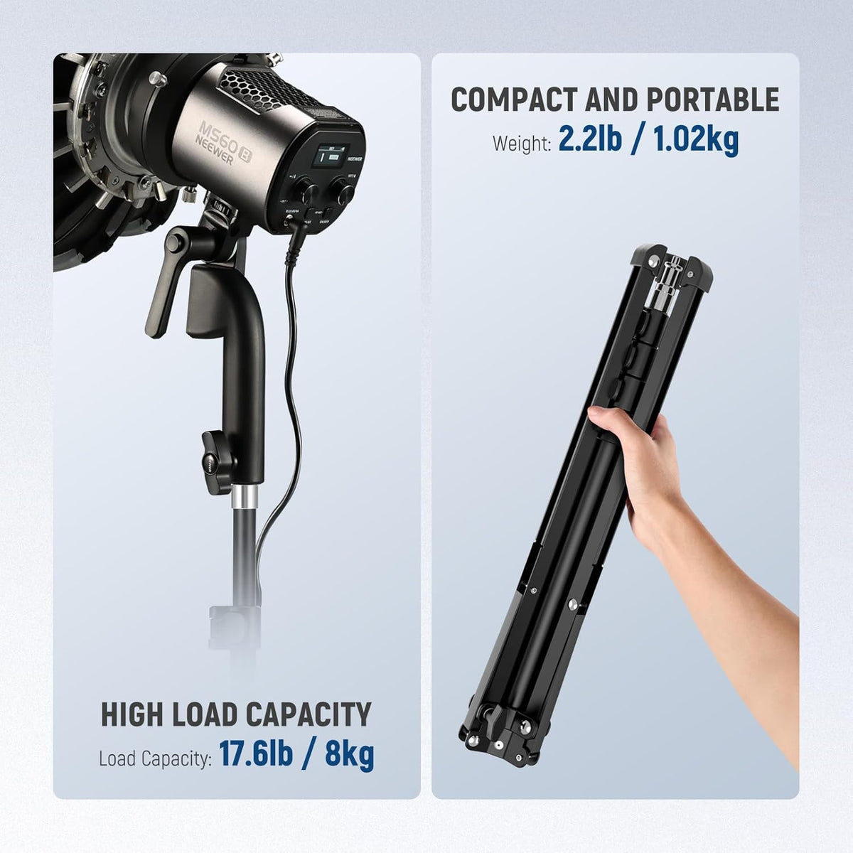 NEEWER Microphone Stand with Flexible Arm, Boom Arm Mic Floor Tripod Mount Holder with Mic Clips