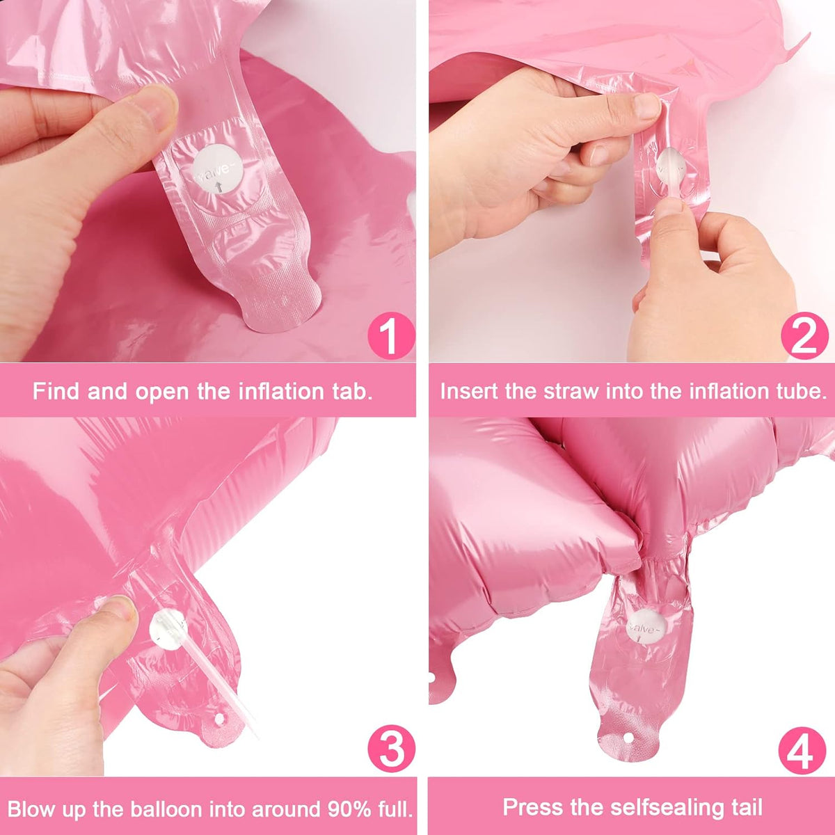 40 Inch Pink Number Balloon 0-9(Zero-Nine) with Crown, Big Size Happy Birthday Balloon, Foil Helium