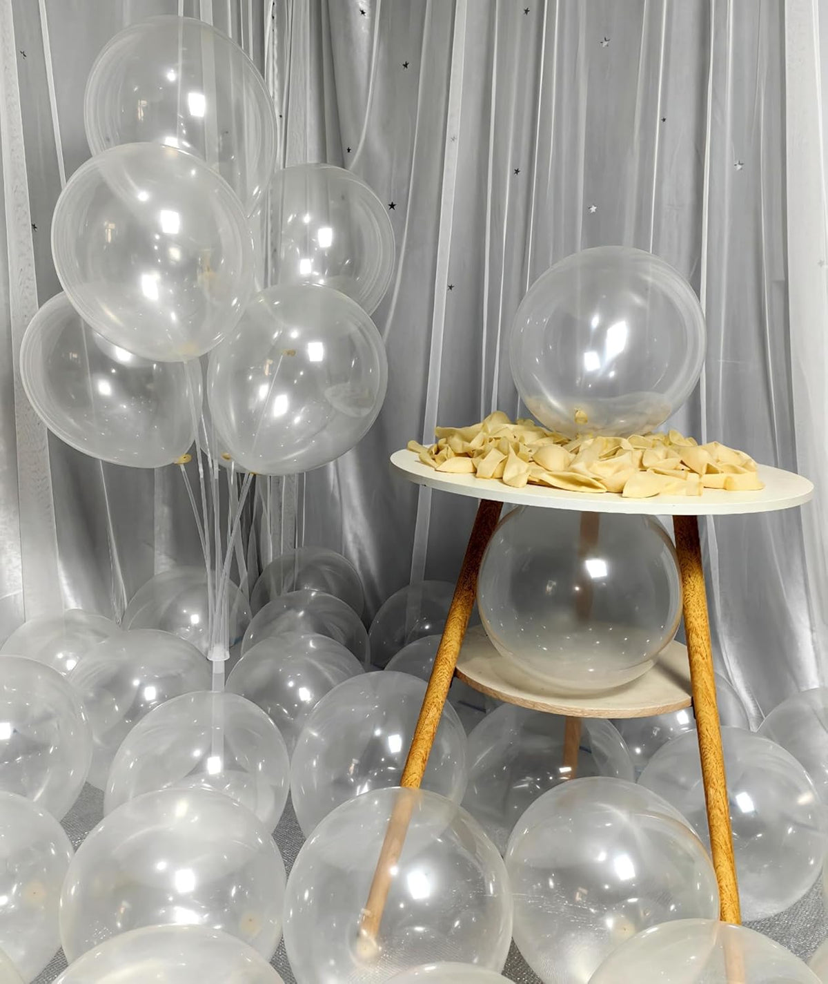 300 Pack Clear Balloons 12 Inch Latex Clear Latex Party Balloon Bulk for Various Party Events