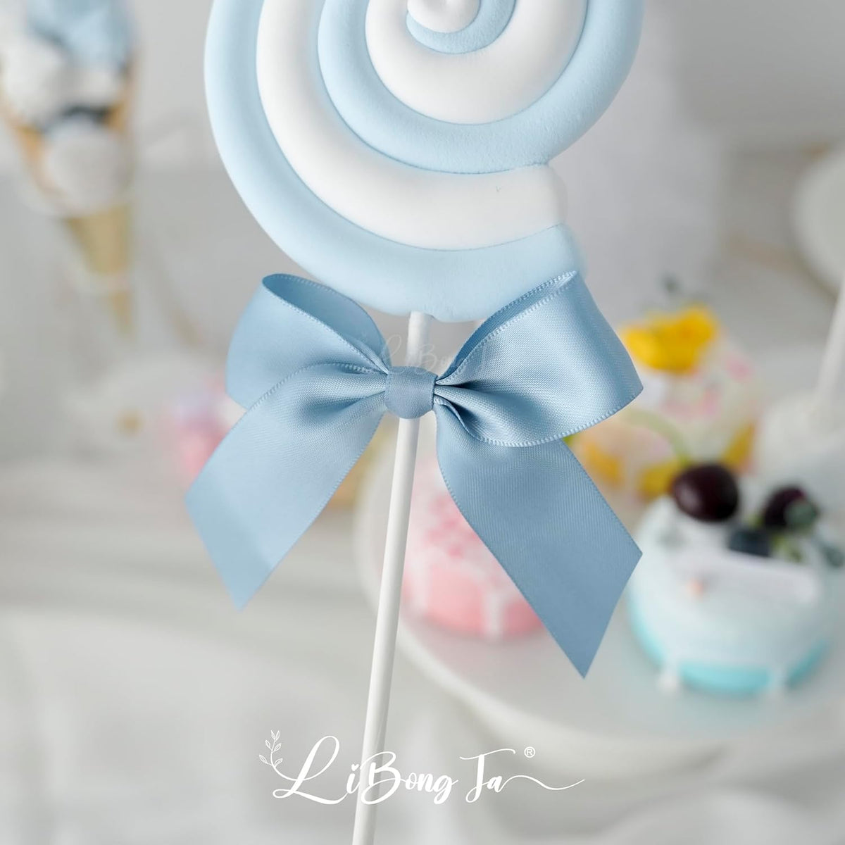 3.5" Dusty Blue Bow Satin Pre-Tied Bows for Gift Wrapping, Small Bows for Crafts, Premade Bows