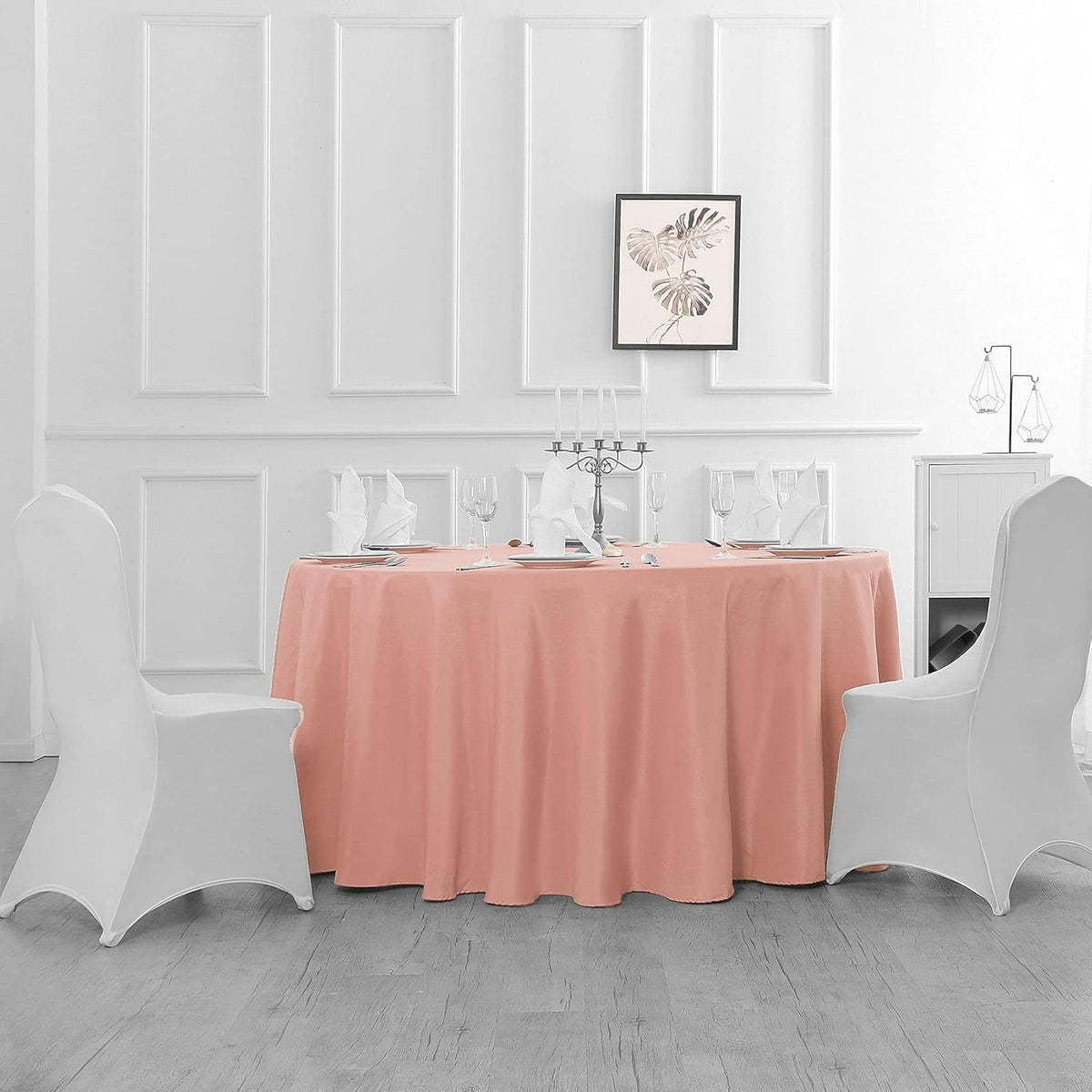 120 inch Round Tablecloth Washable Polyester Table Cloth Decorative Table Cover for Wedding Party